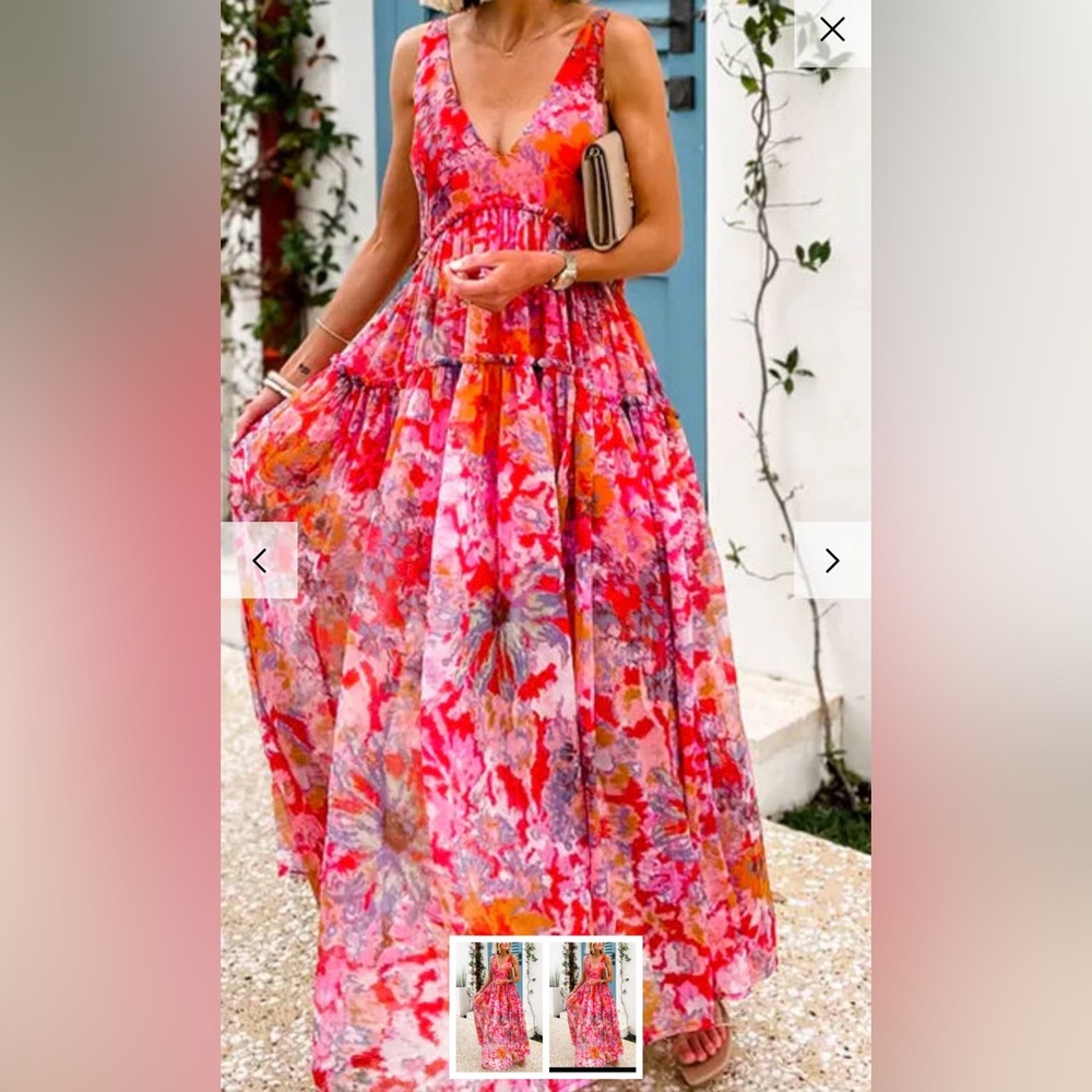 Vibrant Pink Floral Dress